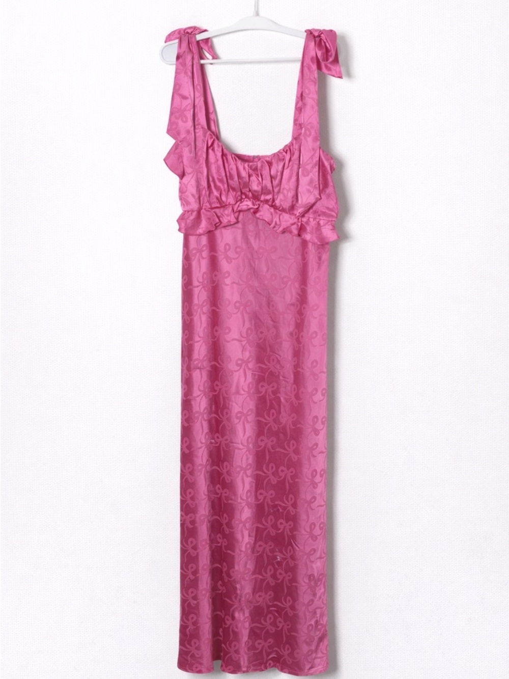 Trixxi Pink Bow Strap Maxi Dress Medium NWT Francesca’s $60